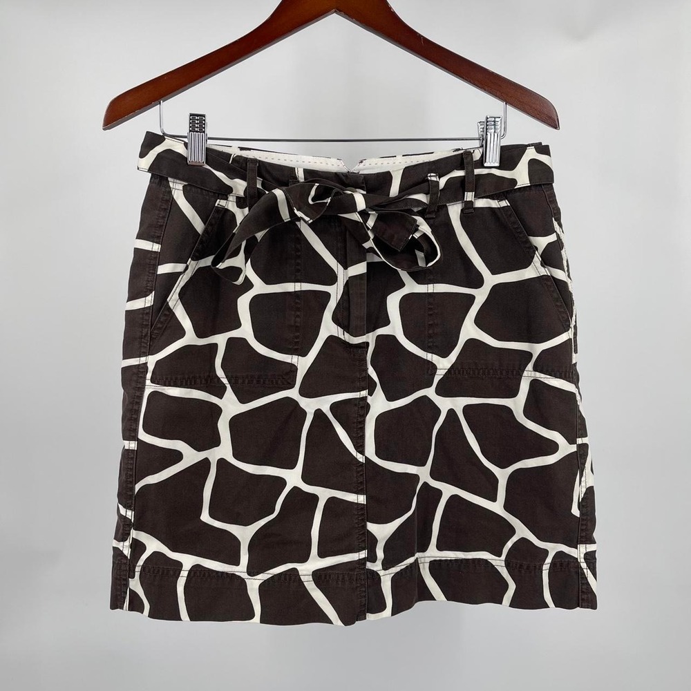 Vintage Safari Animal Print Cotton Skort Skirt 6 Small Giraffe Golf Vacation